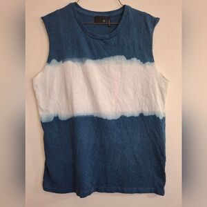 NWOT AG Adriano Goldschmied Blue and White Tank Top Tie-Dye